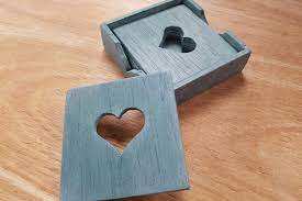 Dessous de verre en bois émail bleu Acrylique et bois - Product Image 5