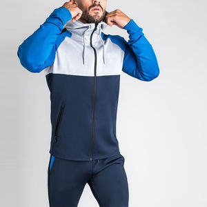 Marque nouvelle mode col montant survêtement sweats à capuche pantalons de survêtement deux pièces ensemble automne mâle décontracté Patchwork fermeture éclair survêtements - Product Image 6