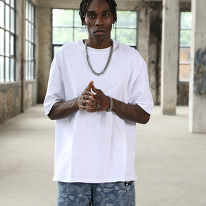 Camisetas personalizadas de gran tamaño con hombros caídos para hombre, ropa de calle, camisetas holgadas en blanco lisas, camisetas informales Unisex de talla grande - Product Image 2