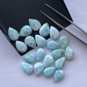 8mm 10mm Naturel Larimar Pierre Lisse Poire Lâche Tendance Cabochon Gemme Semi Précieux Fabrication de Bijoux Pendentifs Boucles D'oreilles Anneaux - Product Image 1