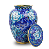Urnes funéraires en aluminium durable de 10 pouces, peintes de motifs floraux roses, pour le stockage des cendres humaines adultes, avec style personnalisé, en provenance d'Inde