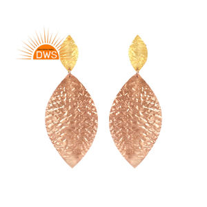 Latest Design Handmade Brass <b>Set</b> <b>Rose</b> <b>Gold</b> Leaf Design Earring For Women Fashion Jewelry For Women Gift For Her - Product Image 1