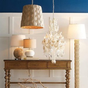 Rope Work Metal Boll <b>Round</b> Fabric Shade Decorative LED <b>Table</b> Lamp with Warm <b>White</b> Light for Hotel and Reading Use - Product Image 4