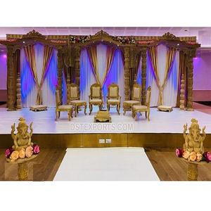 Mandap de Madera Tradicional para Bodas, Estilo Abierto, Ceremonia India, Mandap de Boda de Estilo Abierto, Mandap de Boda Deslumbrante y de Moda en Canadá - Product Image 1