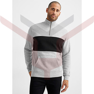 Sudadera con capucha para hombre, de manga larga y media cremallera, cuello frontal, multicolor, nueva moda de invierno - Product Image 4