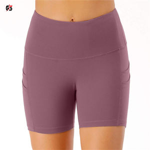 กางเกงขาสั้นการบีบอัดสำหรับผู้หญิงที่มีคุณภาพพรีเมี่ยมด้านกระเป๋าคู่สไตล์แปนเด็กซ์/ โพลีเอสเตอร์ที่กำหนดเองผ้าพิมพ์โลโก้ OEM - Product Image 1