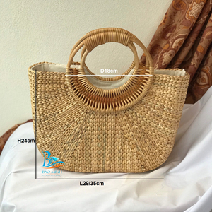 Handmade Eco Friendly Straw Seagrass <b>Tote</b> <b>Bag</b> with Handle Lady Woman Summer <b>Bag</b> From Vietnam - Product Image 6