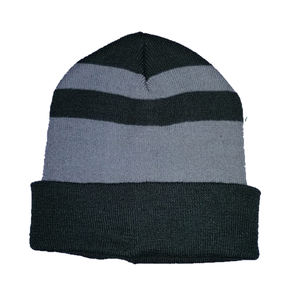 Bonnet à manchette unique unisexe acrylique chaud tricot rayé Jacquard plage ski patinage - Product Image 4