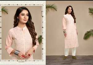 Designs Lawn Robes en coton avec dentelle Gotta Patti et tissu Patti | Kurti Design Ideas With Lace for women - Product Image 3