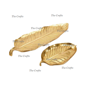 Bandeja para servir hojas de calidad superior, bandeja de hojas pulidas de oro de aluminio hecha a mano para uso de vajilla de Hotel - Product Image 4