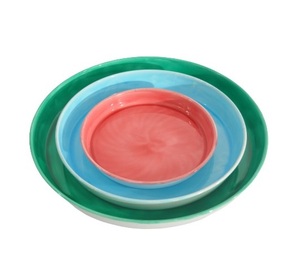 ชุดถาดเสริฟตกแต่ง3ชิ้นสำหรับโรงแรม-บ้านถาดโลหะสีสันสดใส - Product Image 1