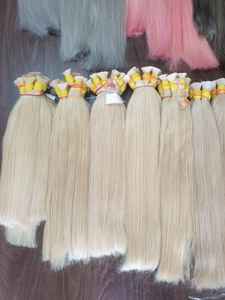 Vente chaude 100% Vietnam Remy Extensions de cheveux humains bruts droits de haute qualité en vrac cheveux 10A Grade usine prix de gros - Product Image 2