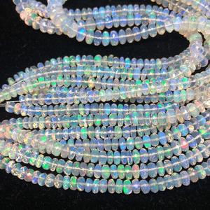 Tự nhiên màu xanh Opal Đá Mặt rondelle hạt Strand AAA + lớp IGI chứng nhận vivaaz đá quý - Product Image 4