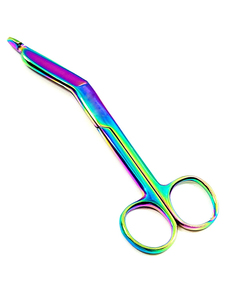 Tijera quirúrgica profesional con revestimiento de Plasma, 5,5 ", acabado arcoíris, acero inoxidable, multicolor, CE ISO - Product Image 2