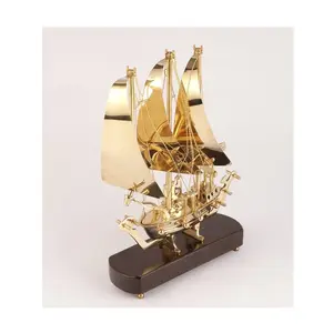 Best Quality Design Metal <b>Nautical</b> Ship Sculpture on Wooden Base Home Showpiece <b>Decoration</b> Table Sculpture for Sale - Product Image 3