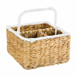 100% High Quality Best Choice Water Hyacinth Cane <b>Kitchen</b> Cutlery Basket <b>Caddy</b> With Holder From Vietnam - Product Image 4
