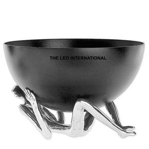 Cuenco decorativo redondo con diseño de forma de asta de Base pulida brillante, cuenco de mesa central de Metal de aluminio, cuenco elegante - Product Image 5