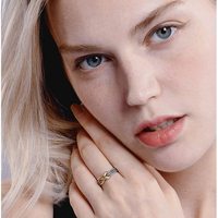 Bague ouverte Infinity X de taille ajustable en argent sterling 925 oxydé de style américain personnalisé