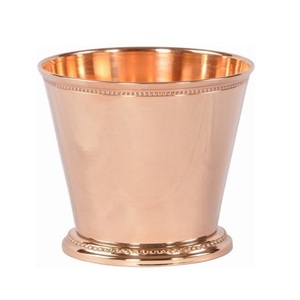 Taza de Julep de Metal de cobre puro 100% de estilo moderno, taza de Julep de Metal decorativa para servidor de jugo de agua potable de cobre - Product Image 2