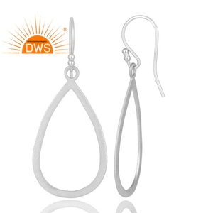 Hecho a mano de plata esterlina sólida de diseño abierto lágrima pendientes venta al por mayor mejor indio fabricante de joyas de plata - Product Image 3