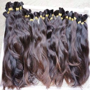 Extensiones de cabello humano indio Natural, ondulado, a granel, con cutícula, virgen, India - Product Image 1