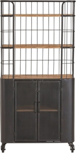 Estantería abierta de madera antigua de diseño moderno con almacenamiento de muebles industriales para el hogar, la Oficina o el comedor - Product Image 4