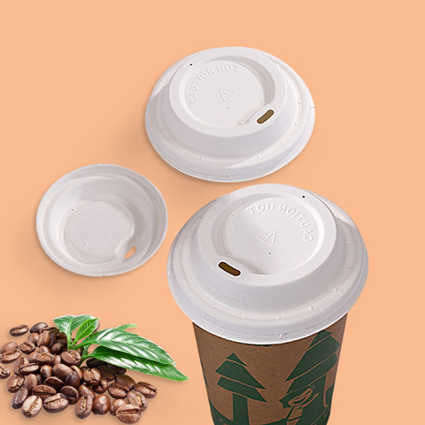 For Hot Drink Biodegradable Unbleached Sip Disposable Coffee Water 80mm 90mm Lid Compostable Cup Cover