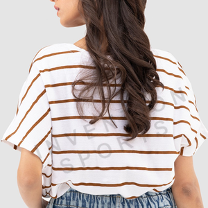 Offre Spéciale Récolte Gym T-shirt En Gros Coton Personnalisé À Manches Courtes Femmes T-shirt - Product Image 3