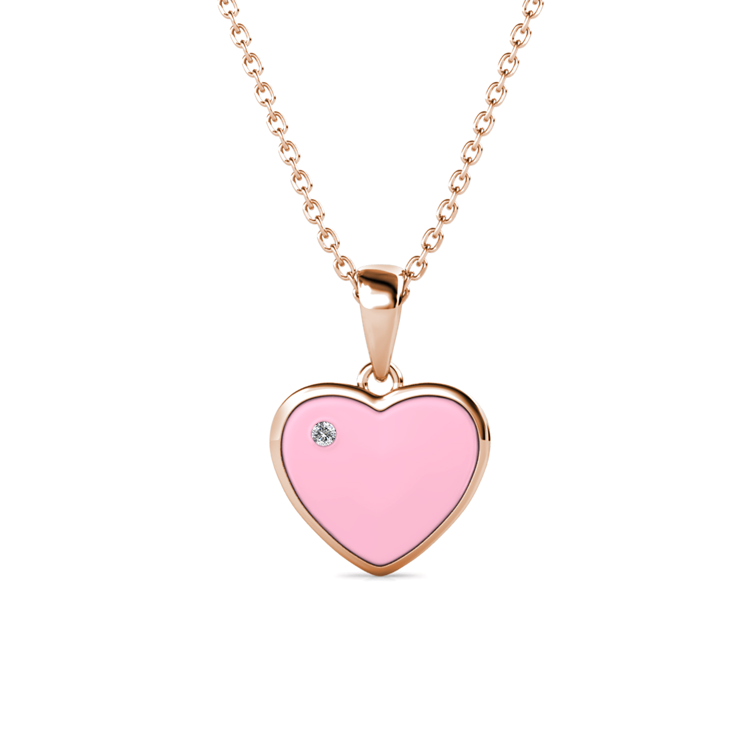 Collana piccola per ragazza in ottone placcato oro rosa 18k