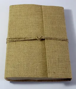 Yapılan yarı sert kağıt jüt kumaş güzel dizüstü dergisi olan geri dönüşümlü organik el yapımı jüt kağıt defter