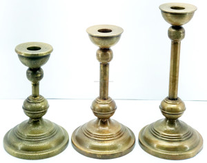 Round Cone Set of 3 High Quality Metal Candle Holder Gold Brass Antique Finish Garden Use Table Top Wedding Decor Candle Stand - Product Image 4