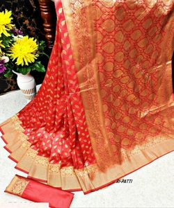 Banarasi ผ้าไหม Jacquard Saree สำหรับผู้หญิง,ชุดใส่ในชีวิตประจำวันชุดสุภาพสตรีผ้าไหมส่าหรีผ้าฝ้ายนุ่มขายส่งราคาถูก - Product Image 4