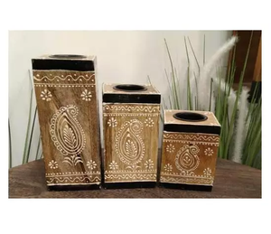 Bakhoor Mubkhar ชุดทำจากเรซิ่น3ชิ้นและทำจากไม้รูปทรงสี่เหลี่ยมผืนผ้าใช้เป็นของใช้ในบ้านโรงแรมร้านอาหารที่มีพรสวรรค์ในการตกแต่งงานเทศกาล - Product Image 2