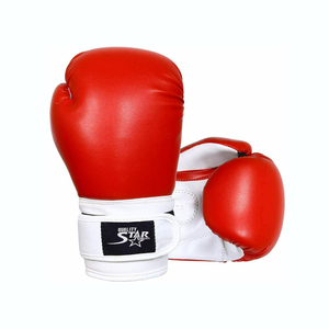 Shiny Boxing Gloves <b>Glittered</b> Punching Gloves <b>Red</b> & White Color Heavy Duty Highly Durable Boxing Gloves - Product Image 2