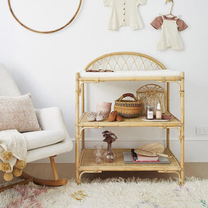 Estante de Ratán Natural de 3 Niveles de Alta Calidad de Vietnam, Estante de Piso de Mimbre y Ratán al por Mayor, Desmontable / Marca SISU / RFS-005 - Product Image 1