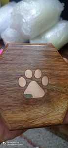 WOOD <b>PET</b> PAW ENGRAVED URN PRINT/ Wood <b>Pet</b> Urn by BRASSWORLD INDIA - Product Image 4
