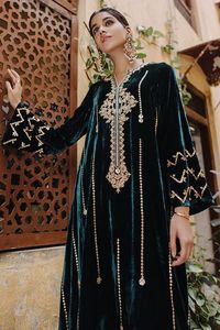 2021 Kameez long stylisé à la mode avec belle broderie et dentelle décoration robe pantalon à manches pour les mariages et les fêtes - Product Image 2