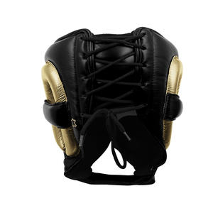 Protectores de cabeza de boxeo de cuero genuino, Color negro, seguridad para la cabeza, venta al por mayor - Product Image 2