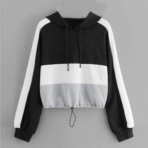 2022 dernières femmes Style universitaire haut court à capuche Unique veste respirante réversible avec Logo personnalisé col montant taille XL - Product Image 1