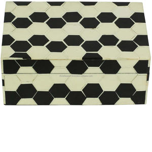 Joyero de resina para decoración del hogar con incrustaciones de nácar en forma rectangular para oficina o uso doméstico MOP Oud Boxes Decor - Product Image 3