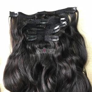 Extensions de cheveux Remy à clips couleur jaune, vêtement vierge de haute qualité, vente en gros - Product Image 3