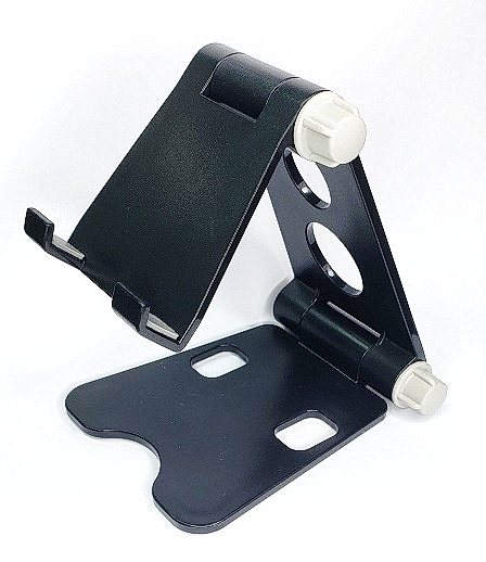 Складная Настольная подставка для мобильного телефона (черный/белый) с вашим логотипом/напечатанным текстом