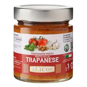 Made In Italy Condiment Ready To Eat Vegetable Food Jar 190 G From Trapani Typical Pesto For Condiment