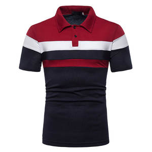 Patchwork elegante para hombres para Polos 100% algodón de alta calidad Casual manga corta prendas de vestir exteriores - Product Image 3