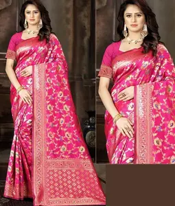 zari weaving work party wear saree with low price banarasi silk pattu saree ethenic wear fancy saree with low price