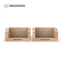 Plateau PDQ en carton ondulé à 3 niveaux, personnalisé, prêt pour la vente au détail, avec pelliculage mat, empilable, pour promotion de produits en supermarché