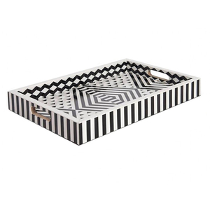 Plateaux de service avec poignée, 50 pièces, incrustation d'os faite à la main - Product Image 1