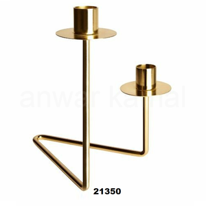 Bougeoir décoratif en métal design chandelier et candélabres dorés de luxe - Product Image 1