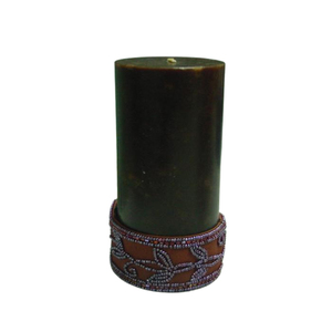 Bougeoir noir de luxe en plaqué or, support de bougie avec des perles en verre, Design tendance - Product Image 3