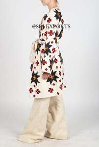 Juya — veste en coton à col en Sublimation, vêtements pour femmes, Kimono ouvert de qualité supérieure, broderie géométrique, style Boho Chic, broderie - Product Image 3